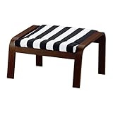 POANG フットスツール, ブラウン, ステンリ ブラック/ホワイト (491.813.39)