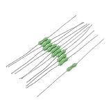 uxcell 抵抗ヒューズ　電気 スペアパーツ　4A 125V　グリーン　シルバートーン　金属皮膜