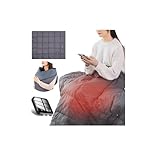 RAVAcoco 5way 電気毛布 掛け敷き兼用 20000mAhバッテリー付 日本製ヒーター 速暖 USB給電 丸洗い エレファントグレー