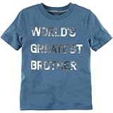 Carter's(カーターズ) ホイルプリントワールドグレーテストブラザーグラフィックティ ブルー トップス半袖Tシャツ 12ヶ月【並行輸入】