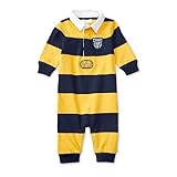 ポロラルフローレン エムブレム付 ラグビーボーダー カバーオール ブルーマルチ (男の子3～9か月用) 6Mサイズ [並行輸入品]