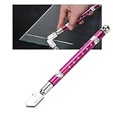 Yosoo ガラスカッター ホイールガラスカッター ガラス切削 ガラス切断 切削工具 3〜15mmガラス切削用 滑り止めハンドル付き ポータブル ハンドヘルド ホイールタイプ (パープル)