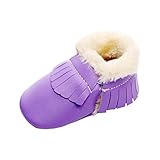 ユニセックスベビー新生児冬のアンチタッセルスノーブーツカジュアルファーストシューズをスリップ (6-12ヶ月, パープル)