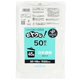 日本サニパック nocoo ゴミ袋 LLDPE 白半透明 中が見えにくい 環境にやさしい 45L 50枚 縦80×横65cm 厚さ0.025mm CU54