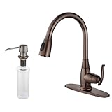 Kraus KPF-2230-KSD-30ORB Single Lever Pull Out Kitchen Faucet and Soap Dispenser Oil Rubbed Bronze b