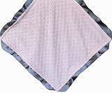 Cozy Wozy Signature Minky Lovie Sized Baby Blanket with Satin Trim Lovie, Light Pink/Silver, 18 x 18