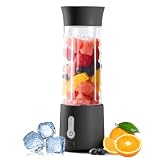 Sun Area ミキサー スムージー ジューサー 氷も砕ける ミキサー 小型 ブレンダー 丸洗い可 500ML コードレス 携帯ジューサー パワーバンク 保護機能 USB充電式 持ち運び便利 磁気誘導型安全機能 野菜 果物 ジュース 離乳食用 栄養補充