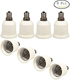 8pcs ランプコンバータ用のE12/E26E27の電球ソケットベースランプホルダー変換アダプタ、LED電球ソケットアダプター