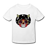 星 ２～６歳子供 半袖 男の子 女の子 髑髏 心 星柄 ヒップホップスタイル オリジナル ティー Tシャツ White 5-6 Toddler