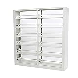 白 ホワイト スチール製 両面オープン書庫 W212×D45×H222 重量ラック スチールラック 重量 メタルラック メタルシェルフ スチール棚 スチール 倉庫 書庫 本棚 書棚 ブックシェルフ キャビネット 大型 両面 sy05wh