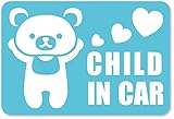 imoninn CHILD in car ステッカー　【マグネットタイプ】　No.11　クマさん　（水色）
