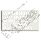 Warning フュエル ステッカー DAIHATSU (ホワイト)