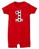 Tstars - 1歳誕生日サッカーシャツ　キュート1歳誕生日サッカーシャツ　1歳バースデーサッカーシャツ ベビーボディースーツ 65 赤