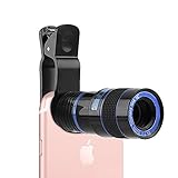 スマホ望遠レンズ 携帯カメラレンズ 望遠 8倍 カメラ ズーム レンズ スマホ クリップ式 高画質 挟みタイプ 簡単装着 Iphone＆Android多機種対応 運動会 コンサート アウトドア 撮影に適用 (ブラック)