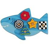 Stephen Joseph Shark Shaped Wooden Peg Puzzle おもちゃ [並行輸入品]