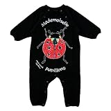 Mademoiselle papillon きらきらてんとうむし ラグラン袖 カバーオール 【ブラックsize:90】