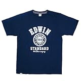 EDWIN(エドウィン) プリントTシャツ 半袖 メンズ ET5545-60 (XL, 紺)