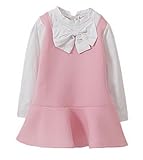 (スマイル ワキキ)Smile YKK 長袖 フレアワンピース キッズ 女の子 ドレス 子供 フォーマル 子供服 発表会 蝶結び ピンク 130