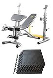 調節可能なオリンピックSquatラック、ベンチ、押しPreacherカール、Your Choice of (マット、110lb、または両方) グレイ