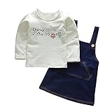 Tovadoo 子供服 ベビー服 女の子 トップス+サロペット 秋冬 長袖 フラワー アルファベット柄 可愛い 旅行 保育園 姉妹揃い
