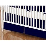 SheetWorld - Crib Skirt (28 x 52) - Solid Navy Woven - Made In USA by sheetworld