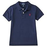 ポロ ラルフローレン 半袖 ポロシャツ キッズ 男の子 ボーイズ 半袖 白 無地 （サイズ：4、カラー：French navy） Polo Ralph Lauren [並行輸入品]