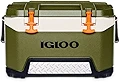 Igloo BMX 52クォートクーラー クールライザーテクノロジー フィッシュ定規 タイダウンポイント 16ポンド グリーンとオレンジ