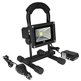 LTE 10W充電式投光器 ポータブル投光器 LED作業灯 角度調節可能 6000K　昼白色