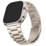 [HITZEE] メタル Band コンパチブル Apple Watch バンド 49mm 46mm （シリーズ 11/10） 45mm 44mm 42mm（シリーズ 3/2/1） ステンレススチール製交換用メンズ/レディースバンド Apple Watch Ultra 3/2/1 シリーズ 11 10 9 8 7 SE3/2/1 6 5 4 3 2 1 に対応 (スターライト)
