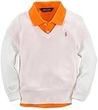 ポロ ラルフローレン POLO RALPH LAUREN セーター（2歳7歳） 6X6?7歳 薄手Vネックセーター×ホワイト [Baby Product]