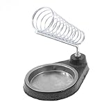 uxcell はんだごて台　ハンダゴテホルダー　ブラック　亜鉛めっき　コイルワイヤー　スタンドホルダー　デスクタイプ　金属製