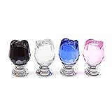 ILS - 8 pieces 20mm Pull Handle Crystal Glass Rose Shape for Cabinet Cupboard Drawer