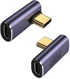 オーディオファン L字 USB C 変換アダプタ USB C L字アダプタ 40Gbps USB Type C 延長アダプタ L字型 USB Type C 変換アダプタ L字 USB C 延長アダプタ 高速転送100W 5A急速充電 8K@60Hz映像出力 USB C アングルアダプタ USB4.0 2個