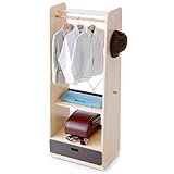 ラック ハンガーラック 引き出し キャスター付き ランドセルラック 幅63cm ナチュラル×ブラウン