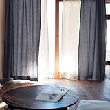 [ベルメゾン] カーテン 洗える フレンチ リネン 麻 ホワイト 約100×200（2枚）