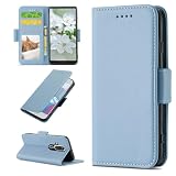らくらくスマートフォン F-53E ケース手帳型 F-53E ケース くらくスマートフォンF53E カバー f53e 手帳型ケース RAKURAKU F-53E case ケース手帳 スマホケース 携帯ケース 肌触り良いレザー RFID カード類信号盗難防止 カードケース サイドマグネット カードポケット スタンド機能 カード入れ 耐衝撃 全面保護 財布型 スカイブルー