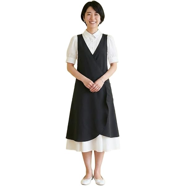 Amazon.co.jp: [サロンジェ] エプロン シビラ おしゃれ タックプリーツ