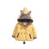 Pojour ベビー服 子供服 女の子コート 冬 防寒 裏毛 かわいい三つひげジャケット おしゃれフード付きコート 厚手 暖かい 綿 ベビールームウェア 普段着 カジュアル 旅行 記念日 プレゼント 