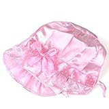 TopTie幼児ちょう結び水玉バケットハットサンバイザー春夏キャップ - ピンク
