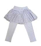 WIN フリル 子供 用 スカッツ 清楚 な 女の子 に ぴったり スカート 付 レギンス 「子供服 女の子/キッズ/子ども/子供/レギンス付きスカート/チュールスカート/ (100cm, グレー)