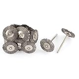 uxcell　ブラシ　ドリル用研磨　研削磨　クリーニングブラシ　軸付ホイールブラシ　スチールワイヤー　金属　シルバートーン　25×2mm　3mm