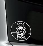 BABY IN CAR　くまのぬいぐるみ 防水・車両OKカッティングステッカー　STK7X1-BICBRW