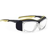 Radiation Safety Glasses in Black/Yellow Plastic Safety Frame - 55-19-125mm Eye Size - Schott .75Pb 