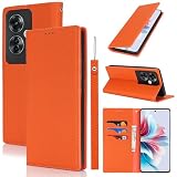 OPPO Reno11 A ケース オッポ リノ11A 手帳型 OPPO Reno11 A A401OP カバー OPPO Reno11 A 手帳型ケース OPPO Reno 11A 手帳ケース OPPO Reno11 A スマホケース 携帯カバー case 適用 zouzt 牛革 本革レザー 本皮 ストラップ付き カード収納 スタンド マグネット 耐衝撃 おしゃれ 6色 オレンジ