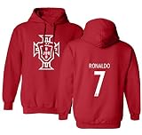 ポルトガルTCAMP 2018 National Soccer # 7 Cristiano Ronaldo世界選手権メンズフード付きスウェットシャツ Adult Small レッド