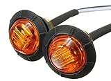 S.fields.inc カウル ウインカー サイドマーカー LED 埋め込み バイク 2個 アンバー 12V 汎用 (0.1A1ワット)