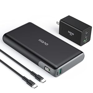 llano 100W 30000mAh 大容量モバイルバッテリー 急速充電 USB-Cケーブル付 PSE認証済 ブラック