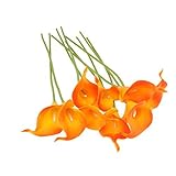 Tinksky 10pcs Elegant Lifelike Real Touch Artificial PU Calla Lily Flower Bouquets Bridal Wedding Fl
