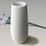 VANCORE フラワーベース 花器 花瓶 一輪挿し 陶器 ストライプ白