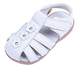Dream-studio 履き心地 柔らか サンダル ベビー 可愛い お花 付き (サイズ22/13.5㎝, ホワイト)